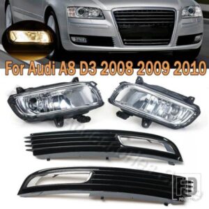 PMFC フォグランプグリル フロントバンパー フォグランプフレームグリル アンダーグリル AUDI A8 D3 2008 2009 2010 4E0807681AN 4E0807682AN