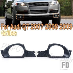 PMFC 車用フロントバンパー フォグランプ グリル フォグランプ カバー トリム 4L0807489 4L0807490 AUDI Q7 プレフェイスリフト 2007 2008 2009用