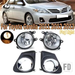 PMFC 1ペア ブラック 車 フロントバンパー フォグランプ フォグランプアセンブリ ドライビングライト ヘッドライト ABS トヨタ カローラ 2011 2012 2013用