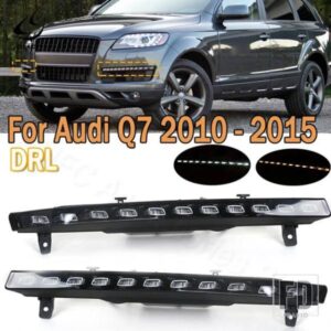PMFC 車用 LED DRL デイタイムランニングライト ウィンカーランプ デイライト ホワイト イエロー 11LED AUDI Q7 2010-15用