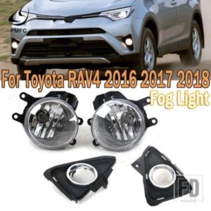 フロントバンパーフォグランプカバーグリルフレームフォグランプドライビングランプグリルトヨタRAV4 2016 2017 2018フォグランプカバー
