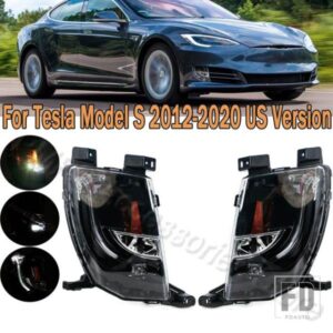 LEDフロントバンパーフォグライトフォグランプアセンブリフォグランプフォグライトテスラモデルS 2012-2015-20 USバージョン用
