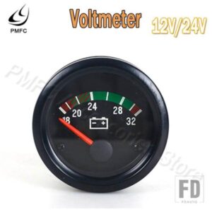 PMFC 2インチ 52MM カーメーター 電圧計 電圧計 8 16V/18 32V ポインター 12V/24V 汎用