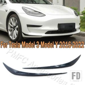 テスラ 2016-2022 モデル3 モデルY用 フロントバンパーコーナープロテクター フォグランプスポイラー ウィンドナイフデコレーションステッカー