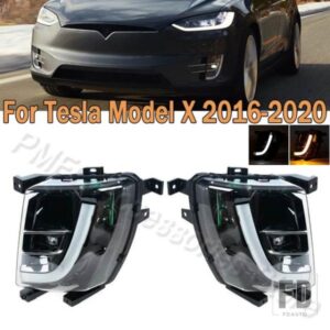 LED DRL フロントバンパー フォグランプ デイタイムランニングライト フォグランプ テスラ モデルX 2016-2020 US/EUバージョン 103432600C 103432700C