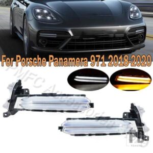 車用LED DRLデイタイムランニングランプ フロントシグナルランプ カーアクセサリー ポルシェ パナメーラ 971 2018 2019 2020 971953041D 971953041