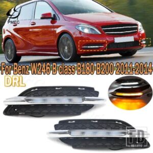 PMFC 車用 LED DRL デイタイムランニングライト ホワイトイエローウィンカーライト メルセデスベンツ W246 Bクラス B180 B200 2011 2012-2014用