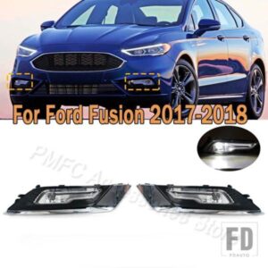 PMFC DRL LEDデイタイムランニングライトフォグランプウィンカーランプドライビングライトフォードフュージョン2017-2018デイライト用