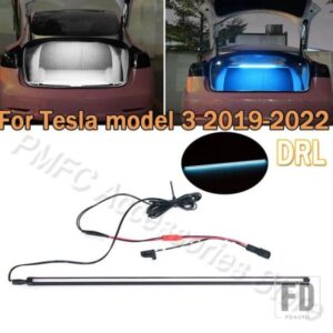 12V LED 車用リアトランク装飾ライトバーストリップ ホワイト ブルーライト テスラ モデル3 2019-22用