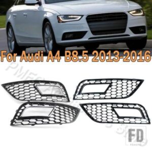 フォグランプグリルカバー フロントバンパー フォグランプグリル ハニカムメッシュ RS4スタイル AUDI A4 B8.5 2013-16 8K0807682K01C