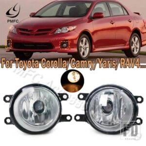 PMFCフォグランプ フロントバンパーフォグランプアセンブリ ハロゲンランプ付き トヨタ カローラ ヴァーソ カムリ RAV 4 ヤリス ヴァーソS アベンシス用