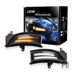 ダイナミックフラッシュLEDサイドミラー ホワイトDRL アンバー ウィンカーライト スバル WRX STI アウトバック レガシー インプレッサ フォレスター クロス