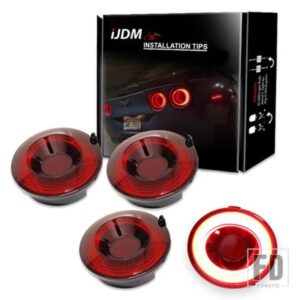4個テールライト 3DオプティックLEDテールランプアセンブリ シボレーC6コルベット用 リアランニングドライビングパーキングランプ テールライト