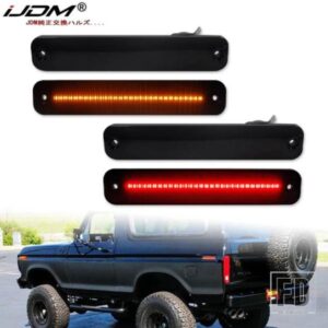 IJDM アンバー/レッド フル LED フロント/リア サイドマーカー ライト 1973-1979 フォード F100 F150 ブロンコ用OEM アンバー/レッド サイドマーカー