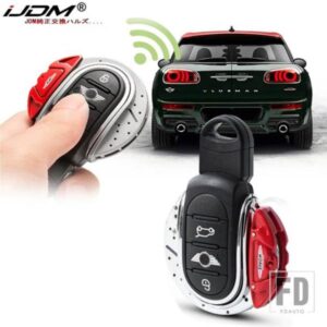 IJDMTOY レッド JCW ブレーキディスク型キーフォブシェルカバー MINI COOPER 3RD GEN F55 F56 F57 F54GEN2 F60 COUNTRYMAN スマートキー用