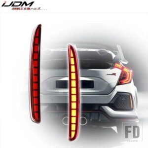 IJDM ホンダ シビック ハッチバック 2016 2017 2018 多機能 LED リアバンパーライト リアフォグランプ オートバルブ ブレーキライトリフレクター