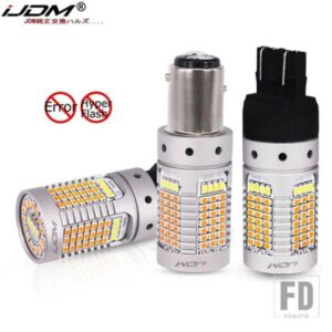 IJDM ハイパーフラッシュなし 21W 7443 LED CANバス 3157 1157 LED スイッチバック ホワイト/アンバー LEDバルブ デイタイムランニング/ウィンカーライト用