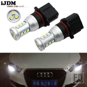 IJDM AUTO P13W LED CANBUS 12SMD-3030 SH24W LEDバルブ 2008-2012 AUDI A4 Q5 デイタイムランニングライト用 レッド ホワイト イエロー