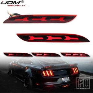 IJDM 3Dオプティックスタイル LEDバンパーリフレクターライト フォグランプ フォード マスタング用 シーケンシャルウィンカー バンパーフォグランプ