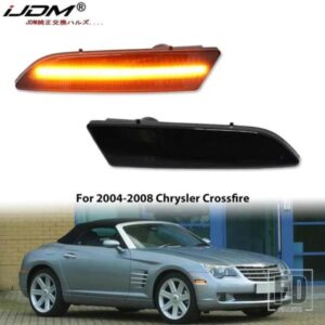 2PCS アンバーイエローフロントサイドマーカー LED ライト 2004-2008 クライスラー クロスファイア フロントバンパー ウィンカーランプアセンブリ 12V T10