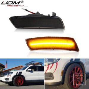 IJDM アンバー/ホワイト フル LED フロントサイドマーカーライト フォルクスワーゲン 2018年以降 ティグアンビートル 2012-2019 パーキング/ドライビングラ