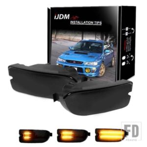 2個 車用フロントバンパー シーケンシャル アンバー ウィンカー ライト アセンブリ スバル インプレッサ RS クーペ ホワイト LED パーキング/DRL