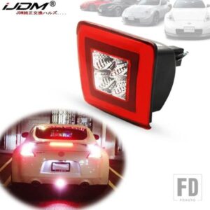 IJDM バンパーフォグライトキット 2009-2019 NISSAN 370Z 2013-17 JUKE NISMO用 レッドブレーキ/リアフォグ ホワイトLED バックアップリバースランプ