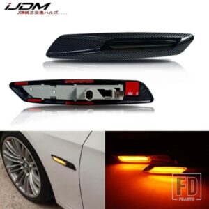 IJDM アンバー LED サイドマーカーライト BMW 1 3 5 シリーズ E81 E82 F30 E90 E91 E92 E93 E46 E60 E61 用BMW F10 ウィンカーライト用