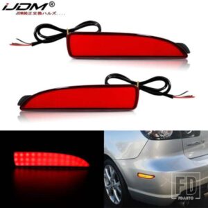 IJDM 車用 レッド LED サイドマーカーライト 2004-2008 初代マツダ 3 セダン/ハッチ用 レッドバルブレスサイドマーカーリフレクターと交換