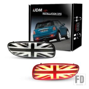 IJDM テールライトスタイル リアバンパーリフレクターライト MINI COOPER R56 R57 R58 R59 リアフォグ/ランニングライト機能ユニオンジャック