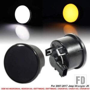 IJDM LED DRL ウィンカーアセンブリ 07-17 JEEP WRANGLER用 デイランニングライトホワイトLEDウィンカーライトアンバーLED