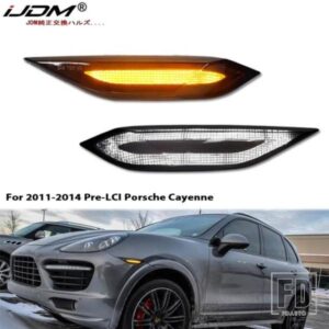 IJDM ポルシェ カイエン 958 GEN フロントサイドマーカーライト アンバー ウィンカーライト ホワイト ランニングポジションライト/DRL 2011-2014 12V