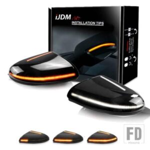 ダッジラム 1500 2500 3500用 LEDサイドミラーマーカーランプホワイトLEDパーキングライトアンバーLEDウィンカーライト 2009-2018