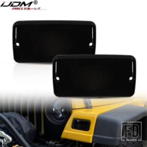 IJDM フロントバンパーウィンカーライトハウジングアセンブリJEEP 1997-2006 WRANGLER TJ用OEMアンバー/イエローランプ55157033AAと交換