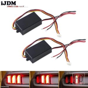 IJDM 2 3ステップシーケンシャルダイナミックチェイスフラッシュモジュールボックス フォードマスタングテールランプフロントリアウィンカーライト用