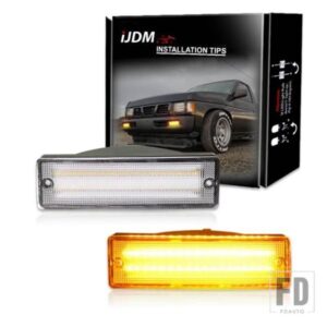 日産D21ハードボディピックアップ用車フロントバンパーアンバーウィンカーライトアセンブリ日産パスファインダー用ホワイトLEDパーキング/DRL