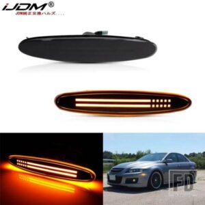 スモークレンズ アンバー LED フロントバンパー サイドマーカー インジケーターライト ウィンカーランプ 2003-2008 マツダ 6 マツダスピード6 GG GY GG1