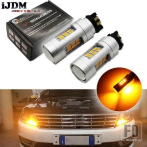 アンバー PWY24W PW24W LED 電球 AUDI A3 A4 A5 Q3 VW MK7 GOLF CC フロントウィンカーライトBMW F30 3 シリーズ DRL 用