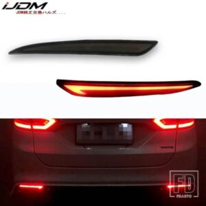 テールライトスタイル レッド 3D オプティック LED リアバンパーリフレクター ドライビングテールブレーキライト ウィンカー 2014~2016