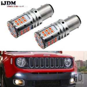 IJDM CANBUS 1157 LED P21/5W BAY15D デイタイムランニングライト DRL バルブ 2015年以降 JEEP RENEGADE/ ホワイトレッドアイスブルー用