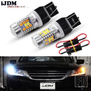 IJMD 車用 7443 LED 1157 LED 3157 LED 電球 ホワイト/アンバー スイッチバック LED 電球 フロントウィンカー用 + フリーロード抵抗器 コンボセット