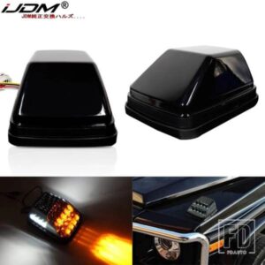 IJDM メルセデス W463 Gクラス G500 G550 G600 G55 G63 AMG用 アンバーLEDフロントウィンカーランプとホワイトLEDポジションライトDRL