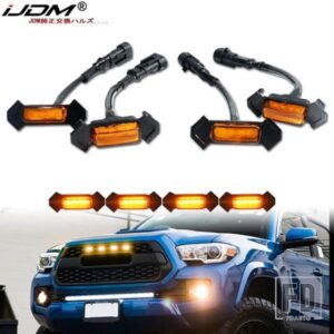 IJDM 6000K ホワイト/アンバー 12V フロントグリルライト 2016-2020 トヨタ タコマ TRD プログリル付き専用 フロントグリルライト DRL