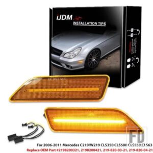 メルセデス C219/W219 CLS350 CLS500 CLS550 CLS63 フルLEDストリップ フロントサイドマーカーライトアセンブリ ウィンカーLEDライト 2個
