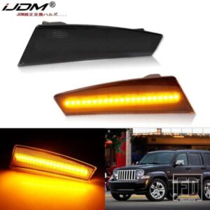 2個 アンバーイエロー T10 12V サイドマーカー LED ライト ジープ チェロキー リバティ KK 2008-2012 フロントバンパー ウィンカーランプ用 ホワイト
