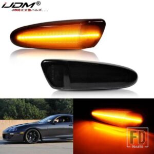 IJDM LEDバンパーサイドマーカーライト 1997-1998年式トヨタスープラMK.4用 2000-2005年式トヨタセリカ用 OEMフロントサイドマーカーランプと交換