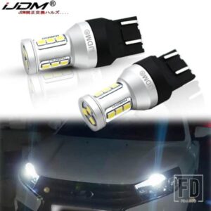IJDM 2個 T20 7440 W21W 7441 7443 7444 W21/5W LED電球 LADA ディメンションライト用 超高輝度 ホワイト アンバー レッド DC12-24V
