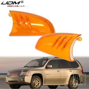 ビュイックレイニアシボレートレイルブレイザーGMCエンボイオールズモビルブラバダ用2個セットの車用サイドミラーライトアセンブリ
