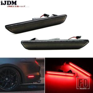 IJDM 車用 マスタング LED リアサイドマーカーランプ 96-SMD-4014 LEDライト付き 2015-2017 フォード マスタング用 ホワイト レッド 12V