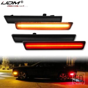 IJDM フロントアンバーリアレッドLEDサイドマーカーライト 2015-2020年式 ダッジチャレンジャー サイドマーカーライト用 サイドマーカーランプ交換用